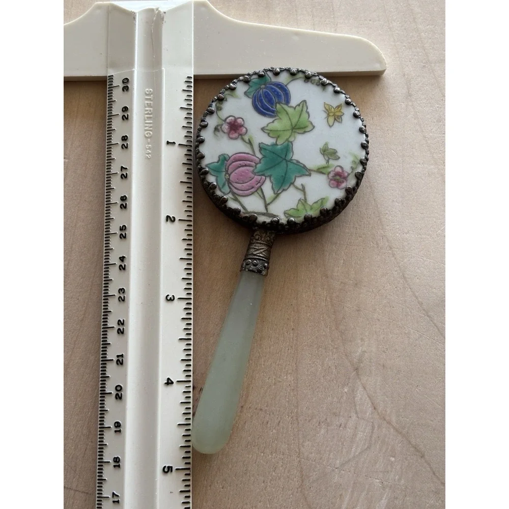 Vintage Small Porcelain Hand Mirror 5